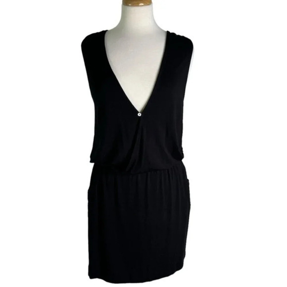 Calvin Klein Surplice Racer Back Tunic Swim Cover Up Dress Black Size L/XL NWT - Picture 4 of 11